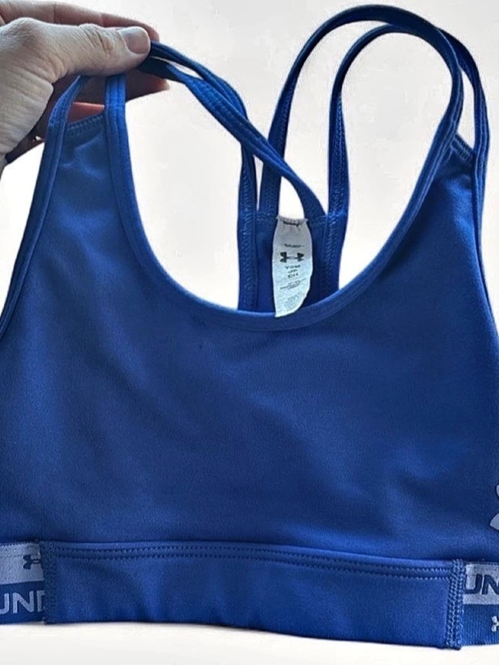 Under Armour Girls' Crossback Sports Bra Blue YS